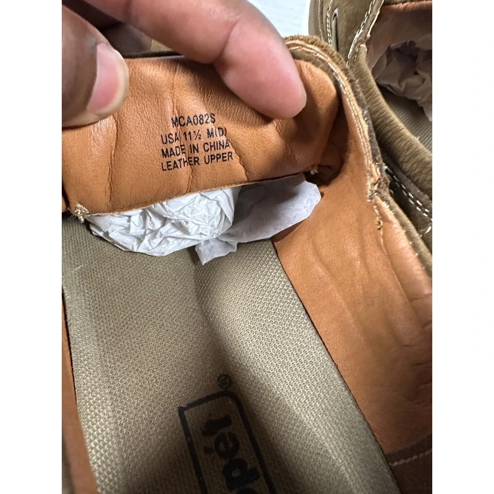 Propet Pomeroy Mens Brown Leather Boat Shoes MCA082S Size 11.5 M